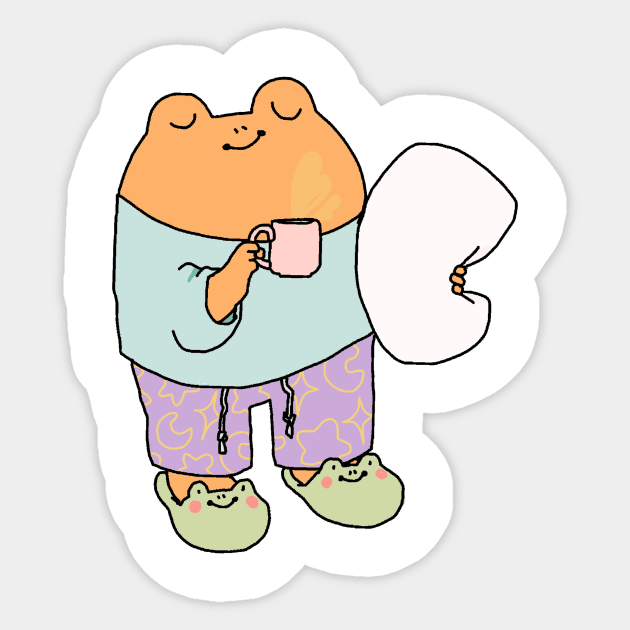 Bedtime froggie Sticker by PeachyDoodle